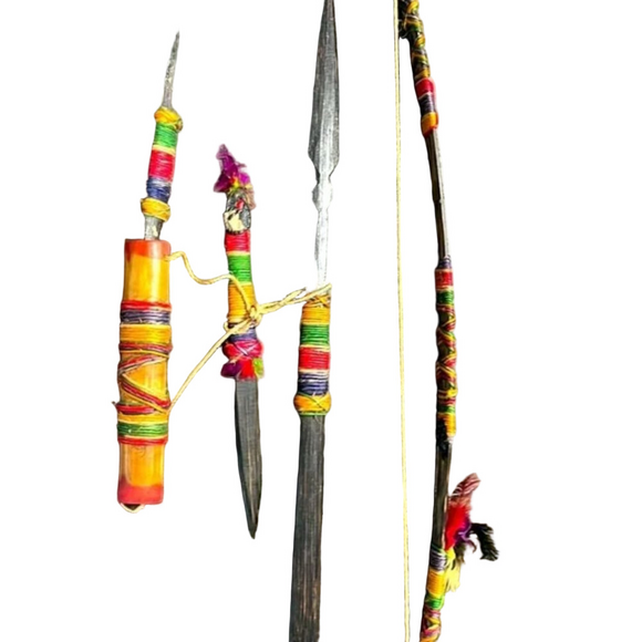Vintage Other - Vintage Venezuelan Yanomami Indian Bow & Arrow, Knife, Spear and Quiver
